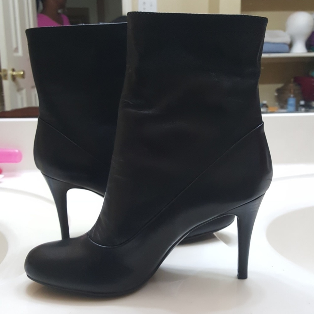 Coach black leather bootie